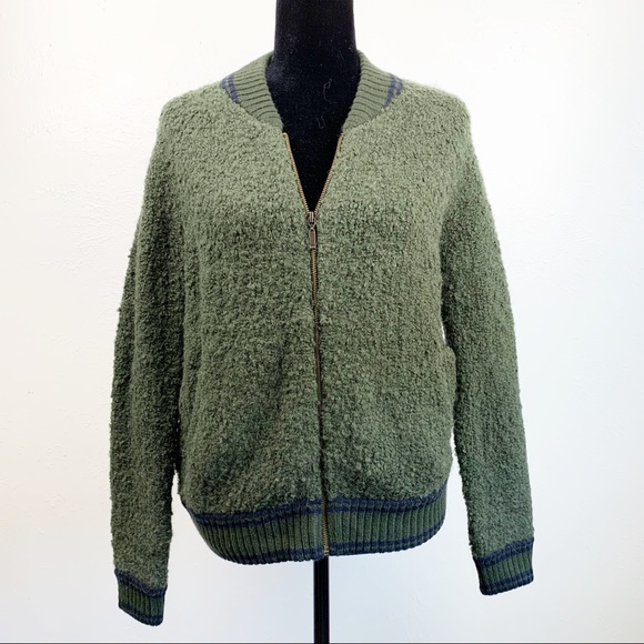 a new day Sweaters - Fluffy Full Zip Varsity Sweater